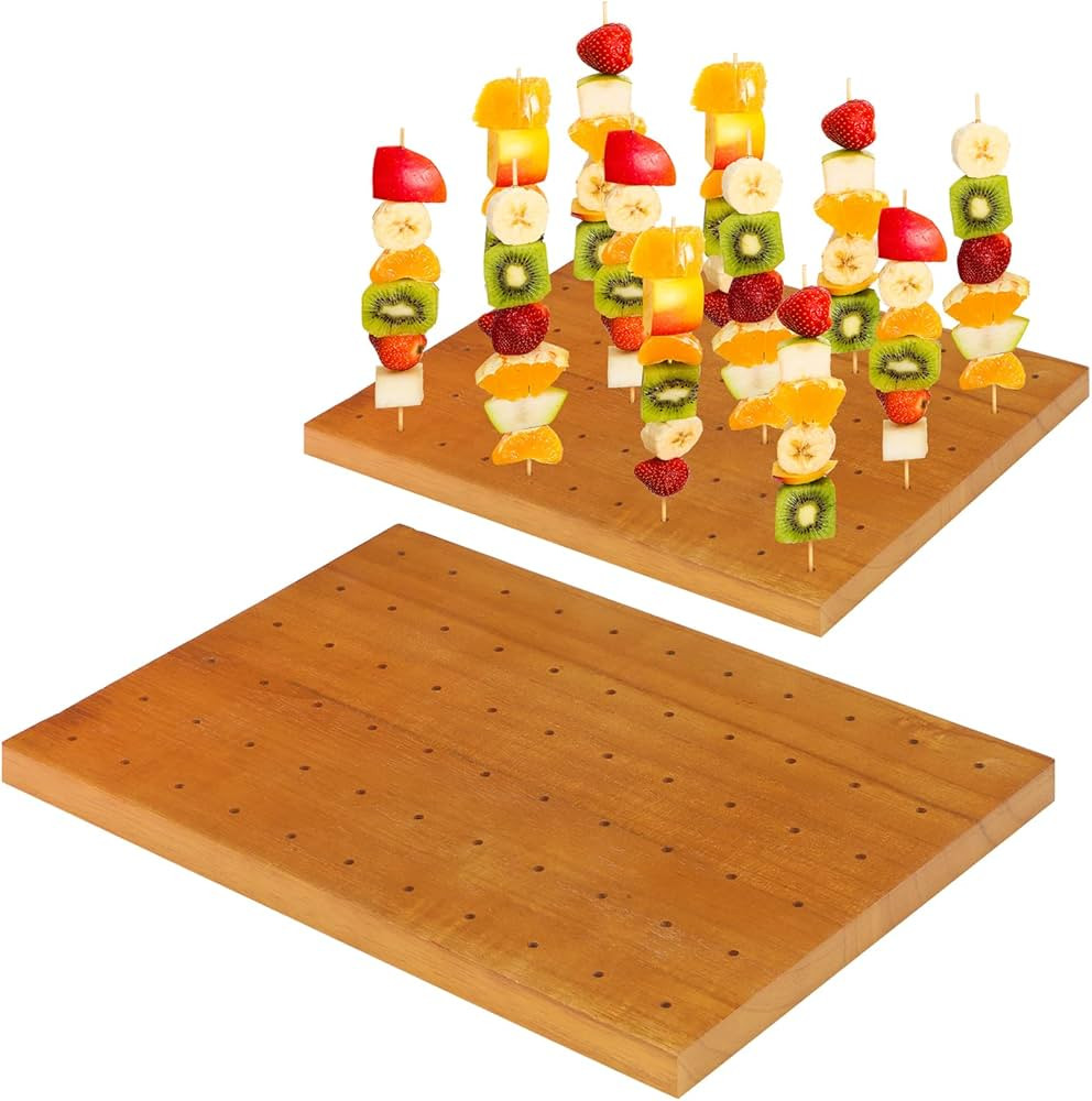 Wooden Food Skewer Holder Pick Stand and Food Display Skewer Holder Catering Appetizer Fruit Skew... | Amazon (US)
