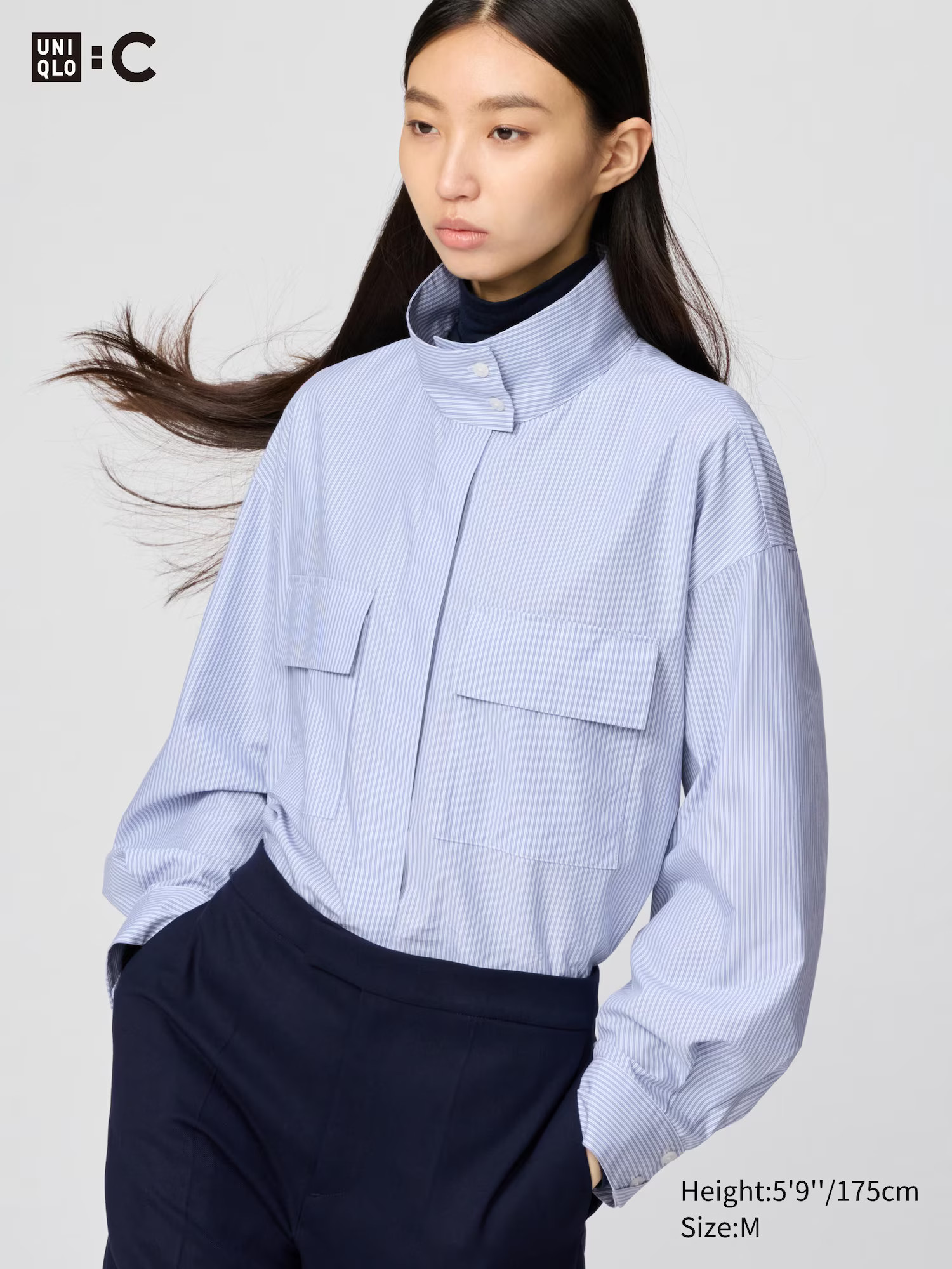 UNIQLO : C Cotton Stand Collar Shirt Jacket | Uniqlo Australia