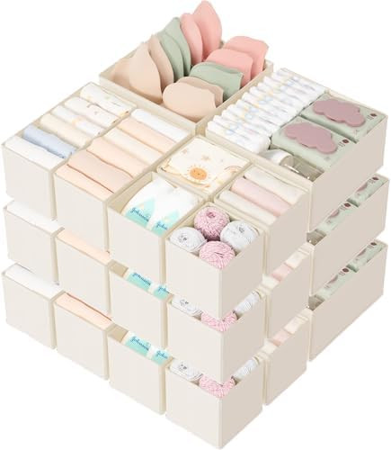 Criusia Drawer Organizer 18-Piece Set, Dresser Organizer for Baby Clothes, Foldable Closet Storag... | Amazon (US)