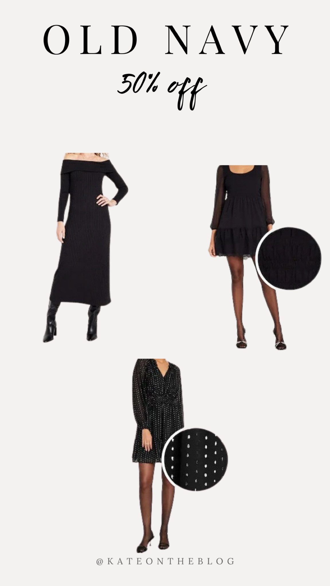 Old Navy holiday dresses or little black dresses! 

#LTKsalealert #LTKHoliday #LTKCyberWeek
