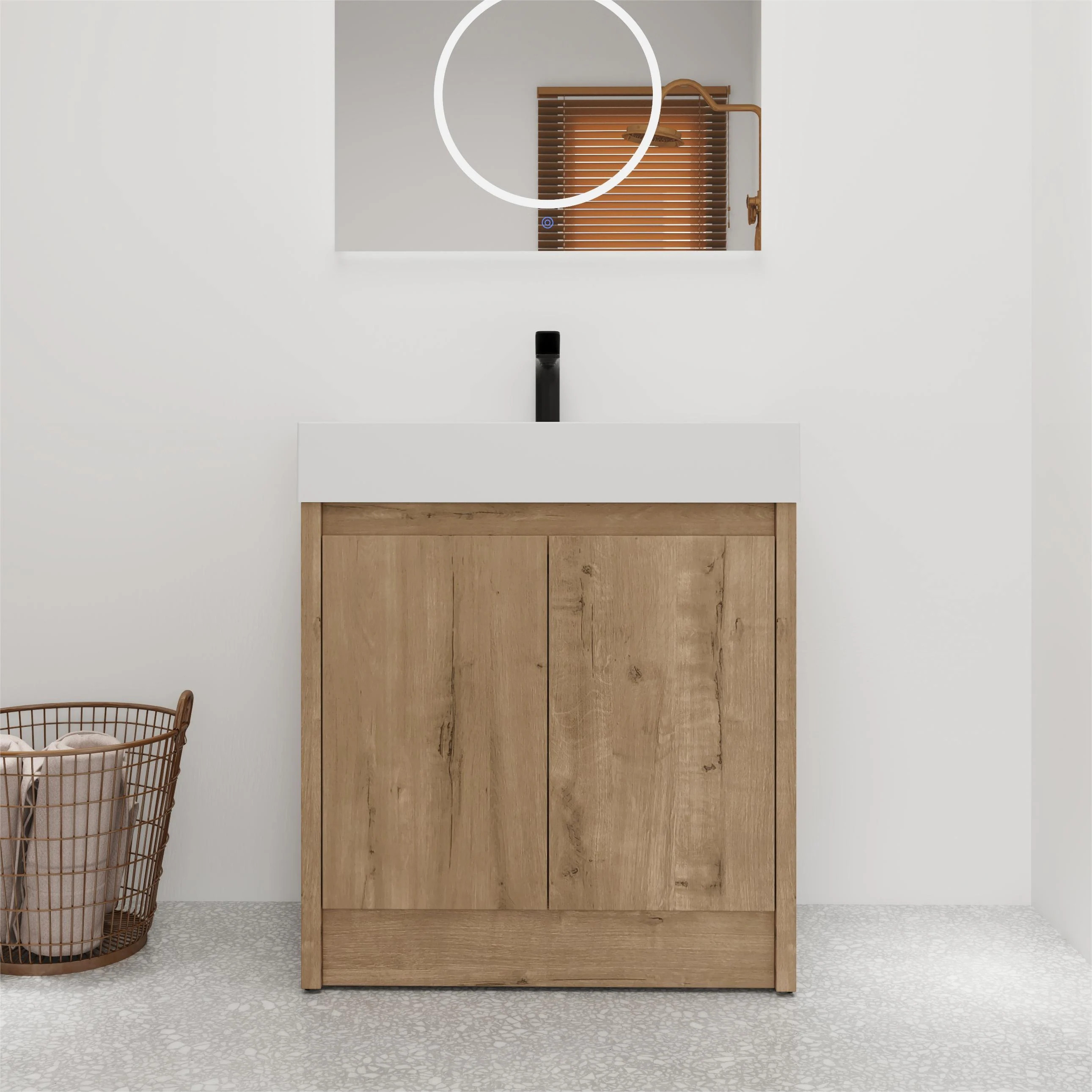 Bathroom Vanity With Sink In 24/30 Inch, Freestanding Bathroom Vanity With Soft Close Door And Ad... | Overstock