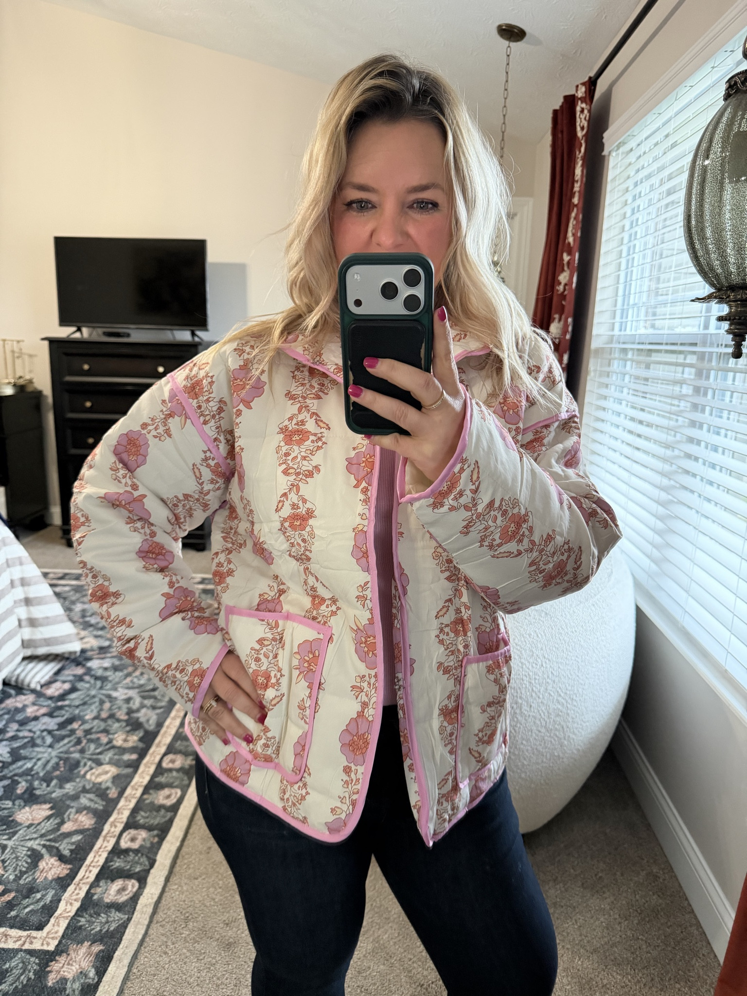 Free People who?! This Amazon floral quilted jacket has the look but not the price!! 

#LTKMidsize #LTKOver40 #LTKPetite