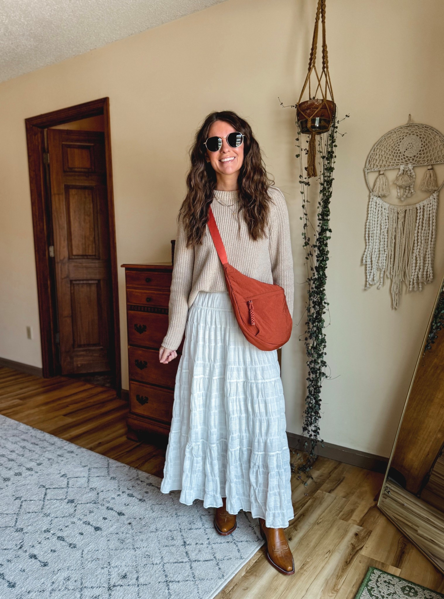 Wearing size xs in the skirt, small in the tank, and small in the sweater (cement marl color). My boots are size 6.5 and currently sold out, so I linked similar ones. My bag is also linked and one of my faves. 

#LTKPetite #LTKFindsUnder100 #LTKSeasonal