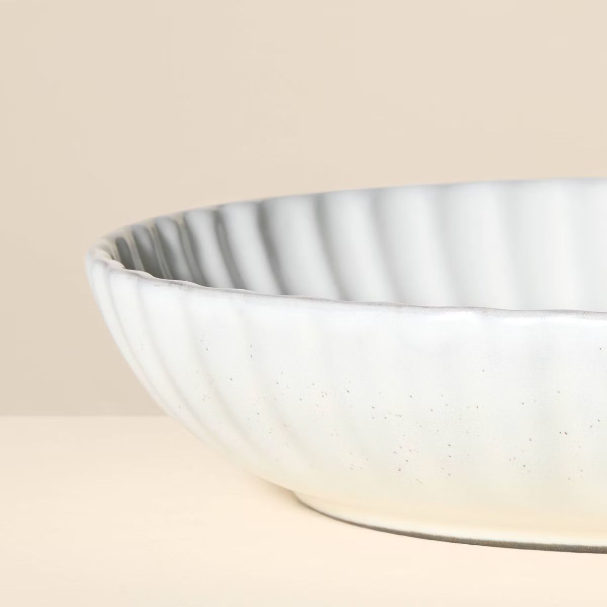 25oz Scalloped Edge Stoneware Pasta/Grain Bowl Cream - Hearth & Hand™ with Magnolia | Target