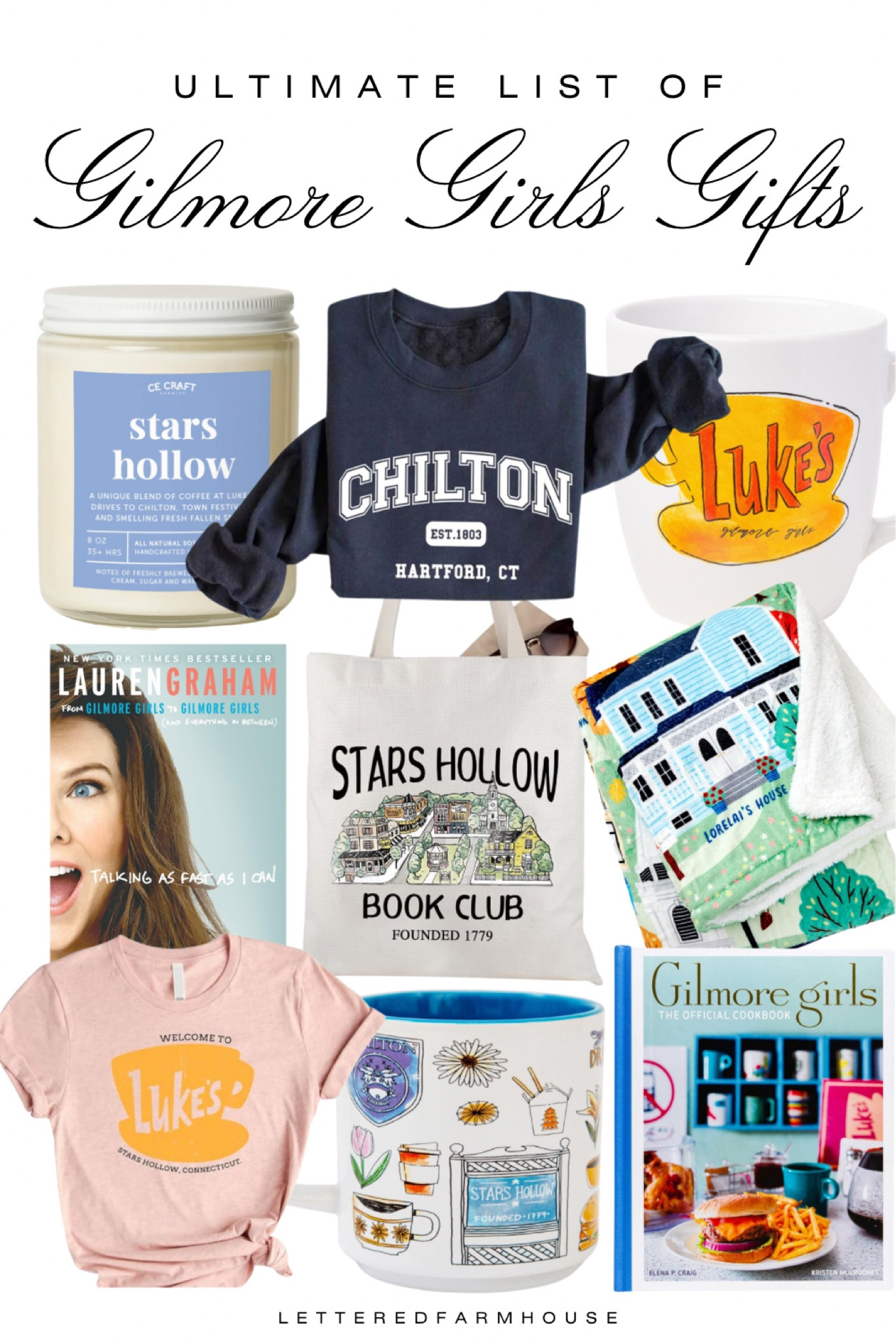 Calling all Gilmore Girls fans! This handpicked gift guide is filled with Stars Hollow essentials every fan will adore. From cozy Chilton sweatshirts and Luke's Diner mugs to Stars Hollow book club totes and Gilmore Girls cookbooks, these gifts capture the spirit of the beloved show. Whether you're shopping for a die-hard fan or looking to treat yourself, this roundup has all the perfect Gilmore-themed presents. Get inspired and shop now! 


Gilmore Girls gifts, Stars Hollow gifts, Luke's Diner mug, Gilmore Girls merchandise, Chilton sweatshirt, Gilmore Girls fan art, Stars Hollow candle, Gilmore Girls quotes, Gilmore Girls aesthetic, Gilmore Girls outfits, Stars Hollow tote bag, Lorelai Gilmore style, Rory Gilmore book list, and Gilmore Girls party ideas

#LTKParties #LTKFindsUnder50 #LTKHome