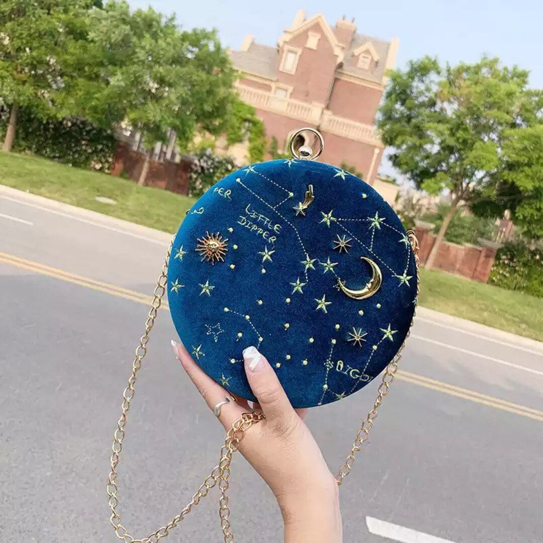 Moon And Star Night Sky Evening Clutch | Unique Stylish Evening Bags | Shiny Clutch Bags | Women... | Etsy (US)