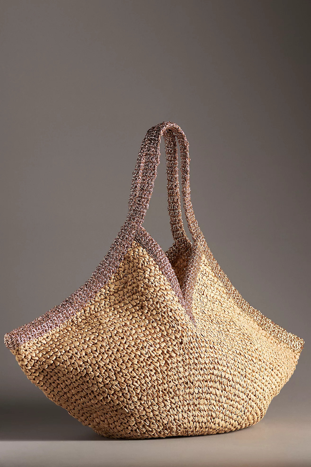 Tipped Angular Straw Tote Bag | Anthropologie (US)