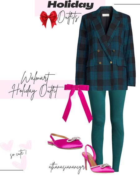 Green tartan plain holiday outfit 
Holiday blazer outfit 


#LTKSeasonal #LTKHoliday #LTKstyletip