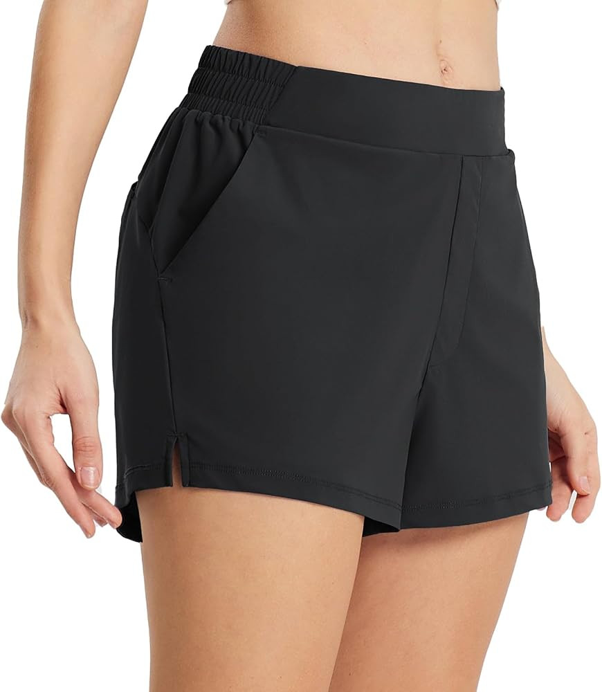 BALEAF Women's High Waist Running Shorts 2.5" Athletic Workout Quick Dry Lightweight Sport Gym Sh... | Amazon (US)