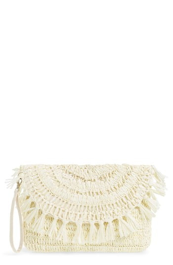 Sole Society Tasseled Raffia Clutch - | Nordstrom