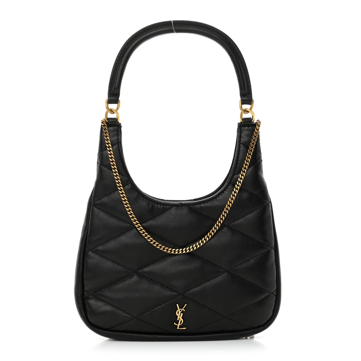 Lambskin Quilted Monogram Sade Hobo Black | FASHIONPHILE (US)