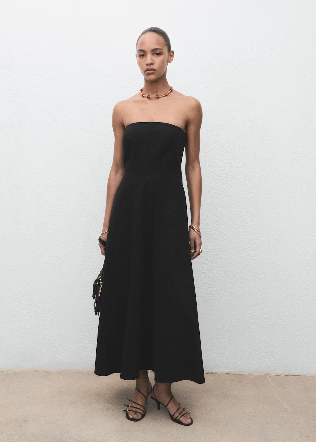 Robe longue bustier noir - Femme - S - MANGO | Mango EU