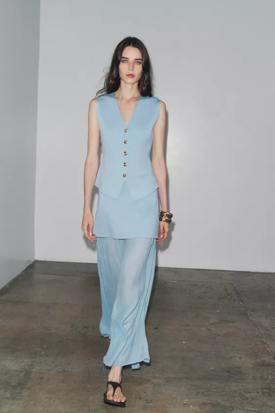 COMBINED PLEATED KNIT SKIRT | Zara UK