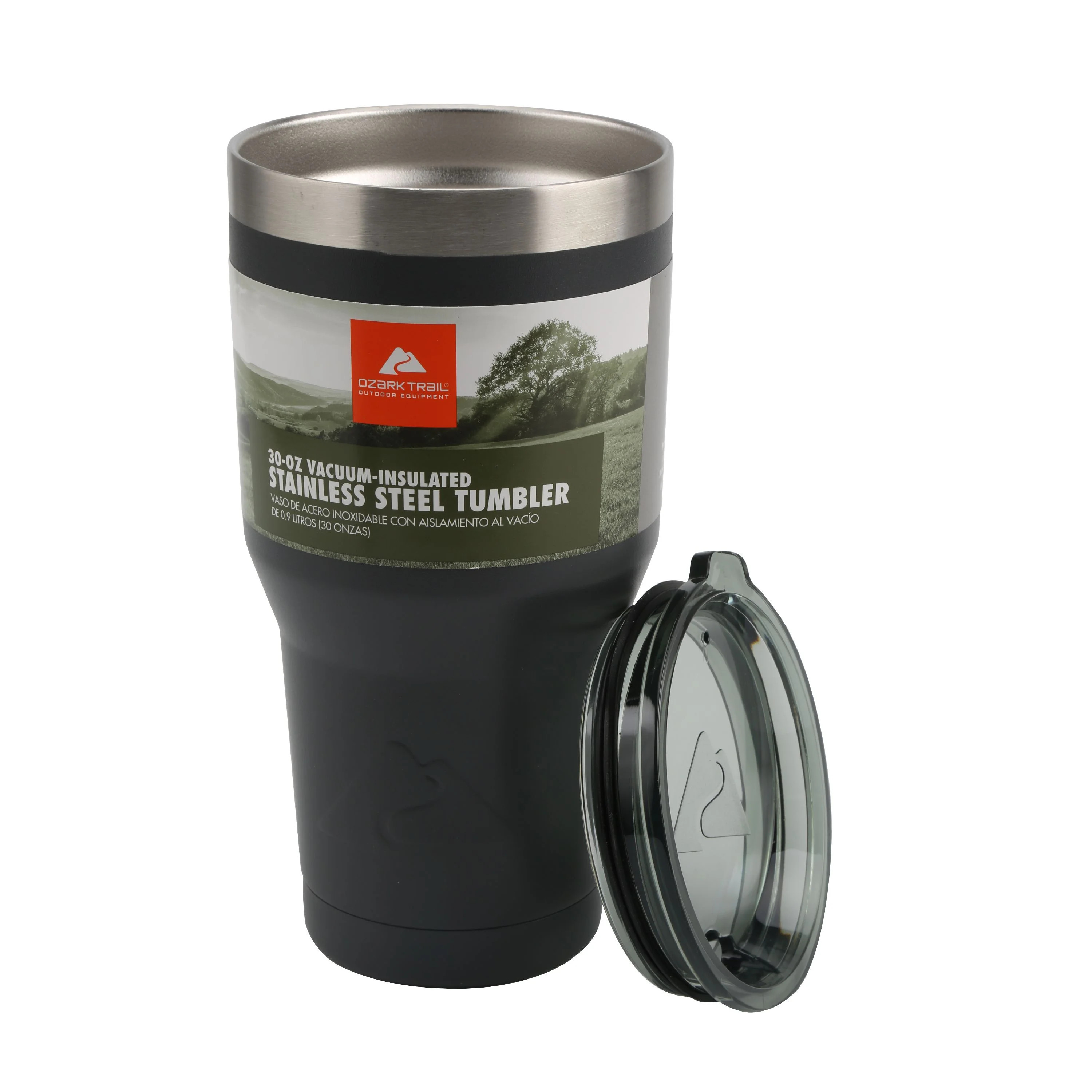Ozark Trail Double-Wall, Vacuum-Sealed Stainless Steel Tumbler, Gray, 30 oz | Walmart (US)