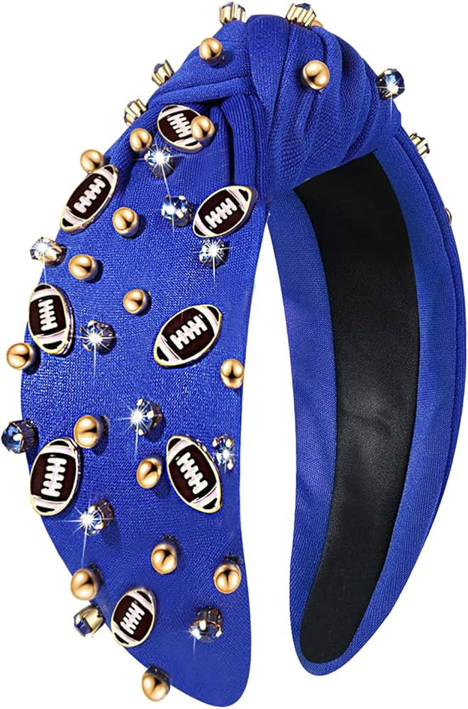 mokkia Football Headband for Women Football Mom Accessories Crystal Rhinestone Jeweled Wide Top K... | Amazon (US)