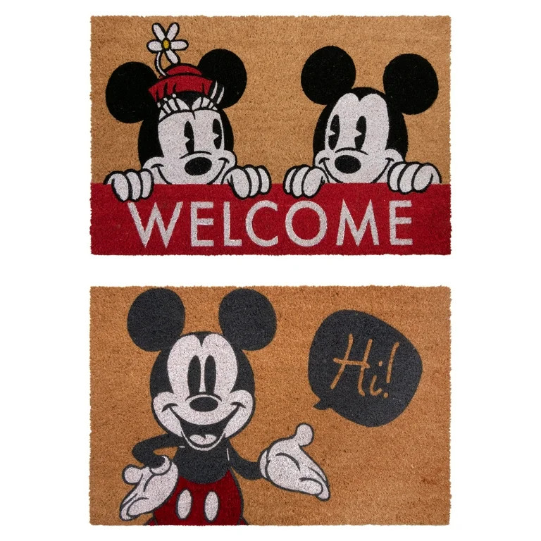 Mickey Mouse Coir Mat, Hi/Wecome, 20"x34", 2 Pack, Multicolor - Walmart.com | Walmart (US)