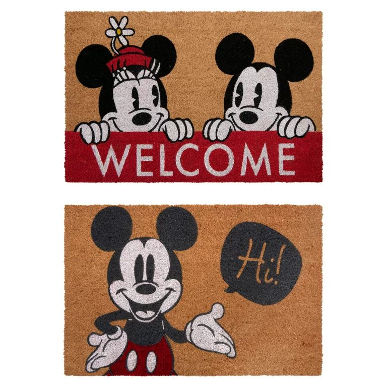 Mickey Mouse Coir Mat, Hi/Wecome, 20"x34", 2 Pack, Multicolor - Walmart.com | Walmart (US)