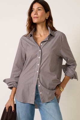 THE SHIRT Women's The Boyfriend Shirt, Size XL, Brown | Evereve