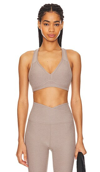 Beyond Yoga Spacedye Lift Your Spirits Sports Bra in Taupe. - size S | Revolve Clothing (Global)