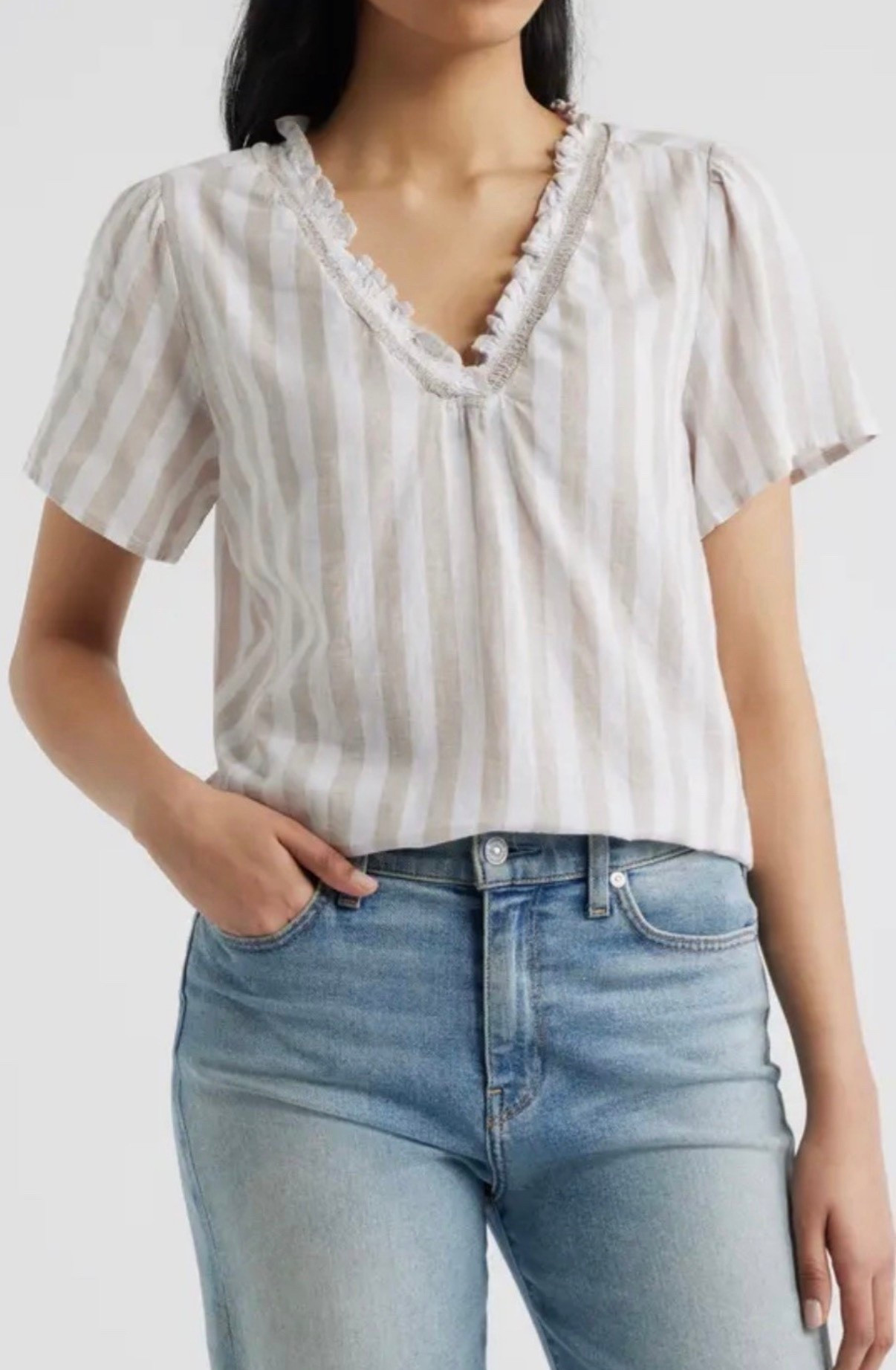Stripe top
Jeans 

#LTKSeasonal