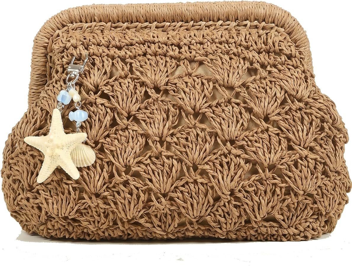 MYHOZEE Straw Clutch Purses for Women Woven Dumpling Crossbody Purse Small Raffia Shoulder Handba... | Amazon (US)