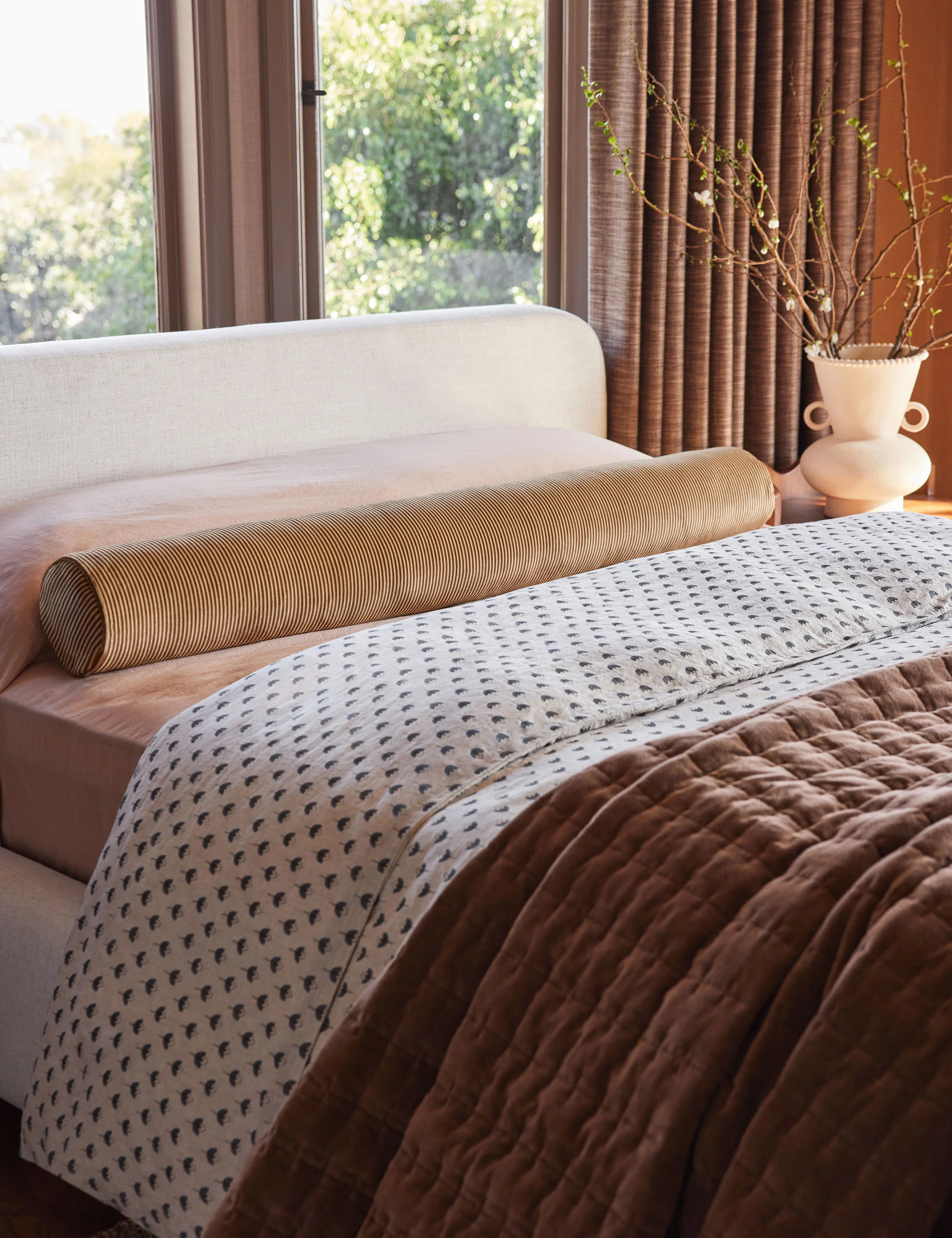 Striped Velvet Long Bolster Pillow by Sarah Sherman Samuel | Lulu and Georgia 