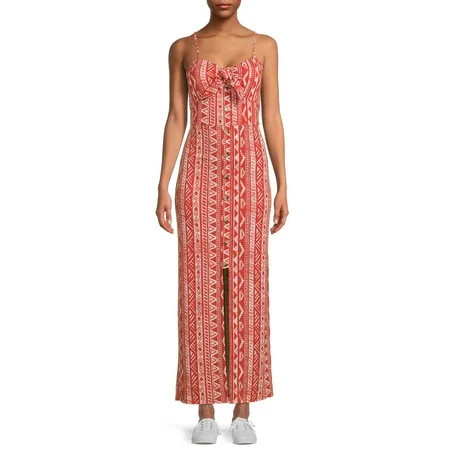 No Boundaries Juniors Button Front Maxi Dress | Walmart (US)