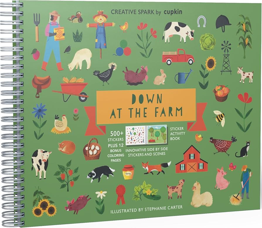 Farm Animal Stickers + Coloring Book (500+ Animal Stickers for Kids & 12 Coloring Pages)- Side by... | Amazon (US)