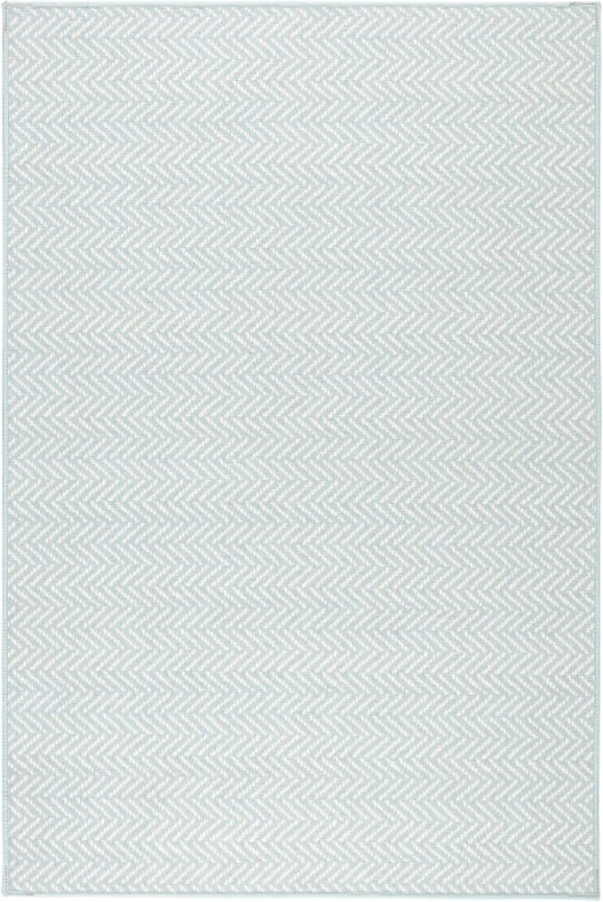 Dash and Albert Herringbone Machine Washable Area Rug - 3' x 5' Swedish Blue - Geometric Accent R... | Amazon (US)