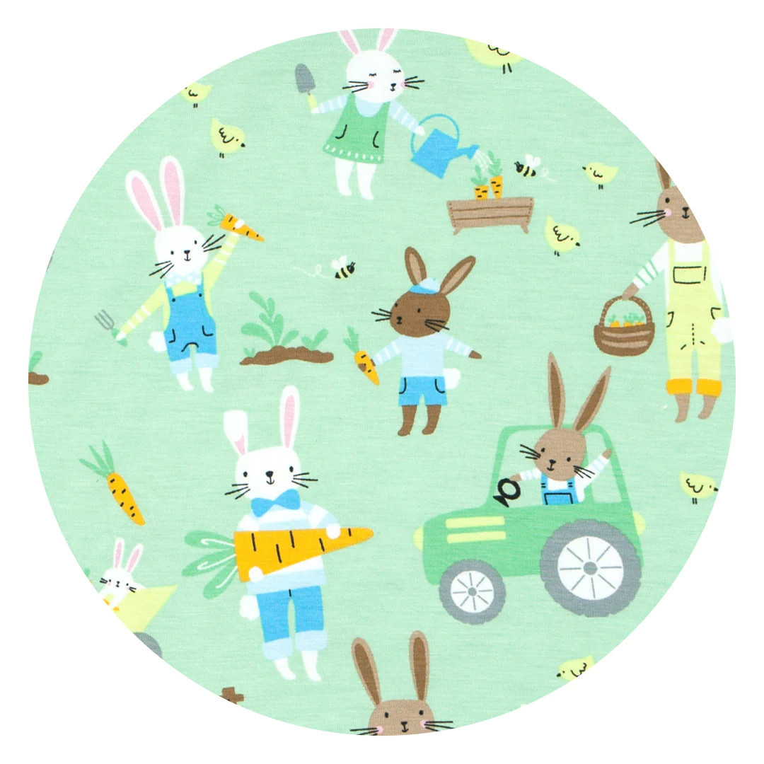 Pistachio Hop To It Triple-Layer Bamboo Viscose Large Cloud Blanket | Little Sleepies