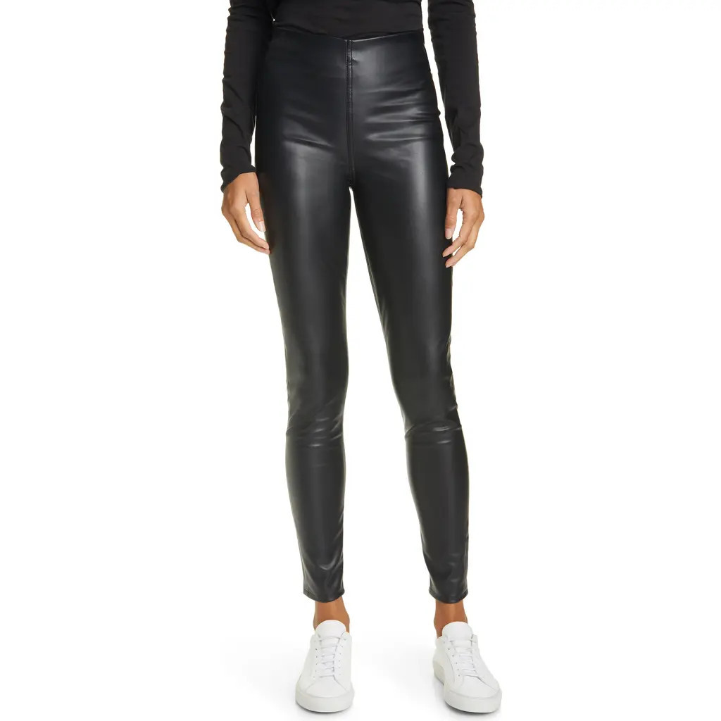 rag & bone Nina High Waist Pull On Faux Leather Skinny Pants in Z/dnublack at Nordstrom Rack, Size Xx-Small | Nordstrom Rack