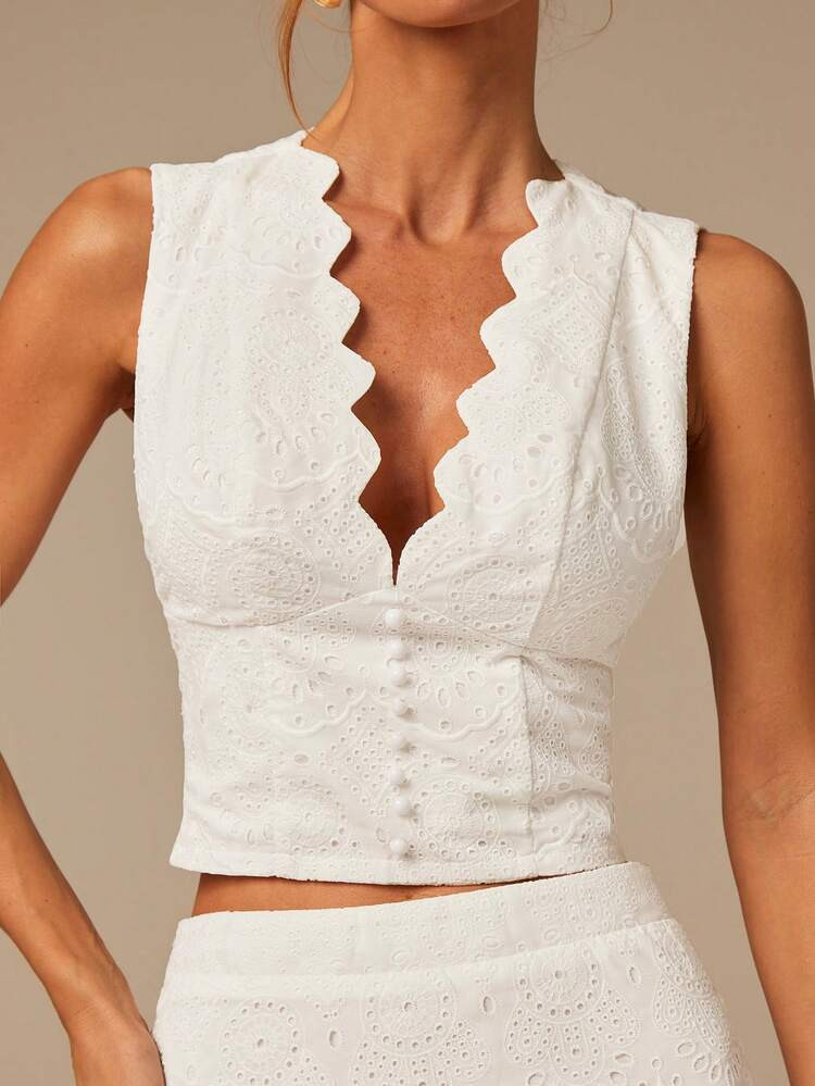 COSMINA Women's Elegant Deep V-Neck Sleeveless Tank Top, Versatile For Commuting, Office, Bohemian Vacation, Date, Wedding Guest, Spring & Summer | SHEIN