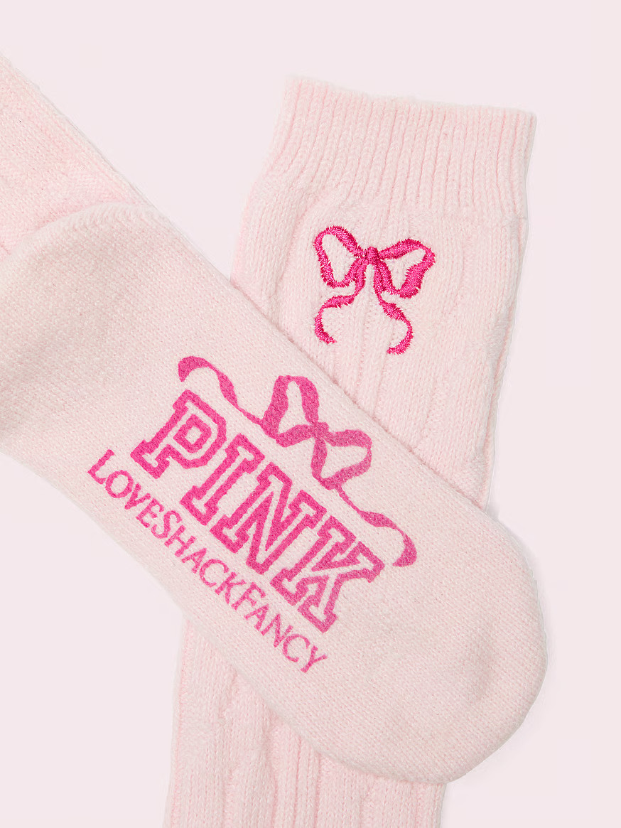 Buy PINK x LoveShackFancy Knee-High Socks, Pink Tulip Bow - Order Socks online - PINK US | Victoria's Secret (US / CA )