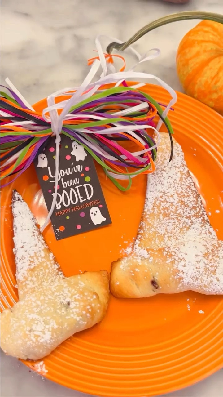 A little sweet treat for the kids’ dessert tonight. I tried these easy witches hats and they seemed to be a hit. So many different things you could add to them. They are best served warm or on top of ice cream. This was a simple quick treat for tonight, but I am thinking a breakfast version with apples, brown sugar and cinnamon would  be good too!

#LTKHalloween #LTKSeasonal #LTKFamily