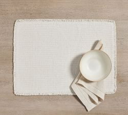 Mason Handwoven Cotton Fringe Placemats - Set of 4 | Pottery Barn (US)
