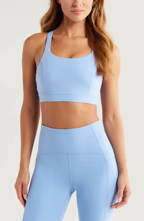 Zella Studio Luxe Lite Court Sports Bra in Blue Azurine at Nordstrom, Size X-Large | Nordstrom