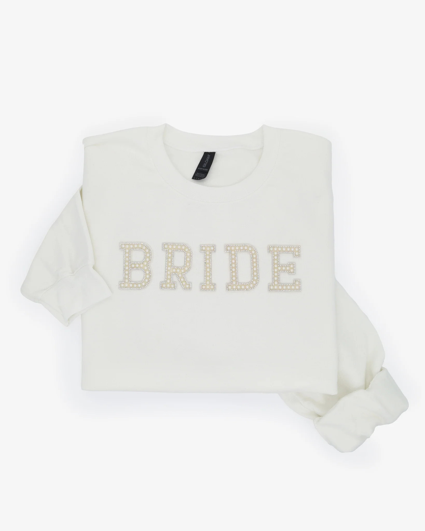 Bridal Sweatshirt with Pearl Letters Embellishments | Kailee P.