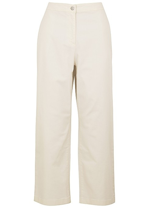 Off-white cropped stretch-denim trousers | Harvey Nichols 