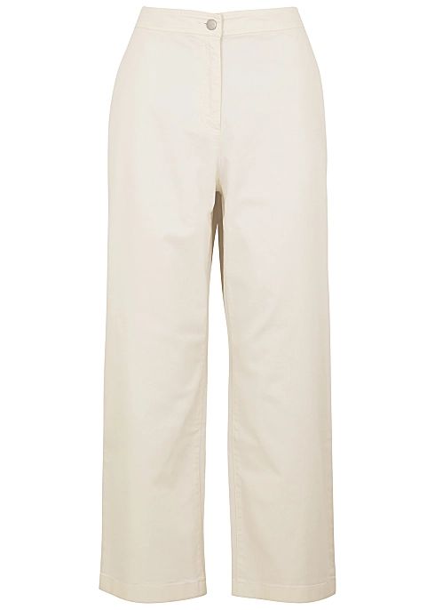 Off-white cropped stretch-denim trousers | Harvey Nichols US