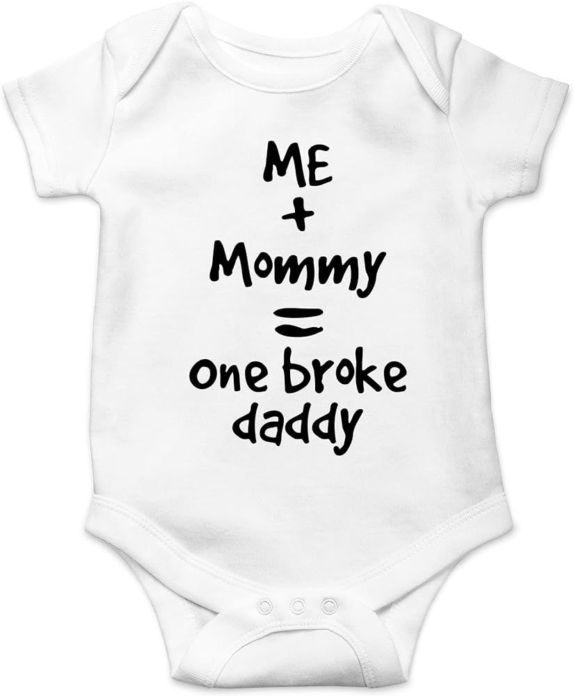 AW Fashions Me + Mommy = One Broke Daddy - Mini Boss - Funny Infant One-piece Baby Bodysuit | Amazon (US)