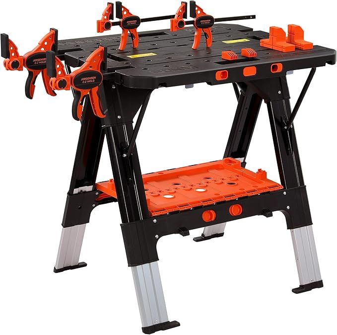 Pony Portable Folding Work Table, 2-in-1 as Sawhorse & Workbench, Load Capacity 1000 lbs-Sawhorse... | Amazon (US)