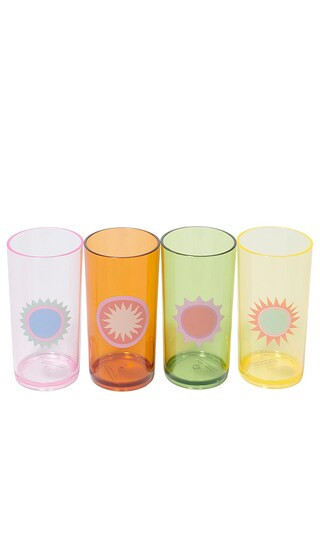 Sunnylife Poolside Tall Tumbler Set Of 4 in Multi. | Revolve Clothing (Global)
