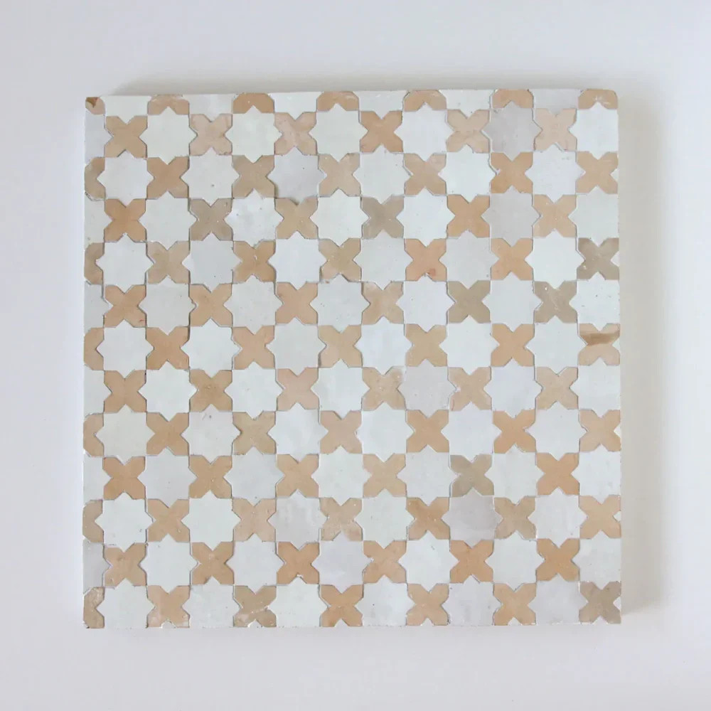 Zellige Mosaic - Star/Cross | 12x12 | Snow | Gloss | Alexander James Studio