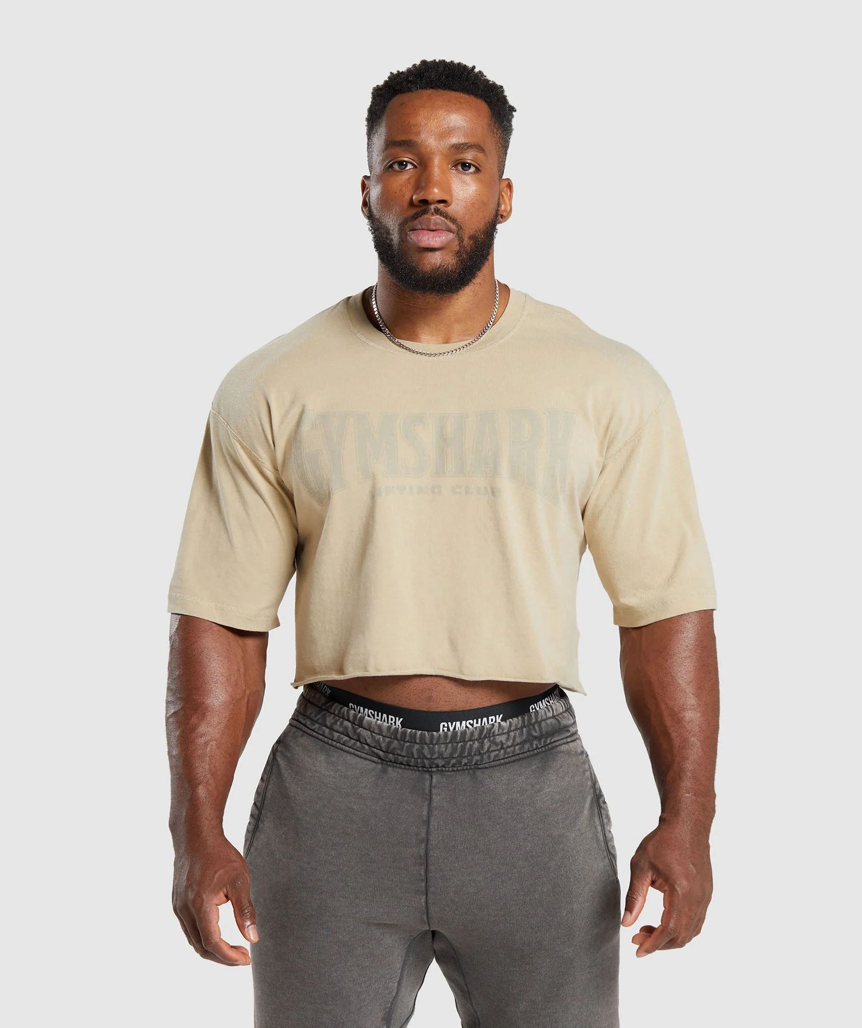 Gymshark Heritage Washed Crop T-Shirt - Desert Beige | Gymshark US