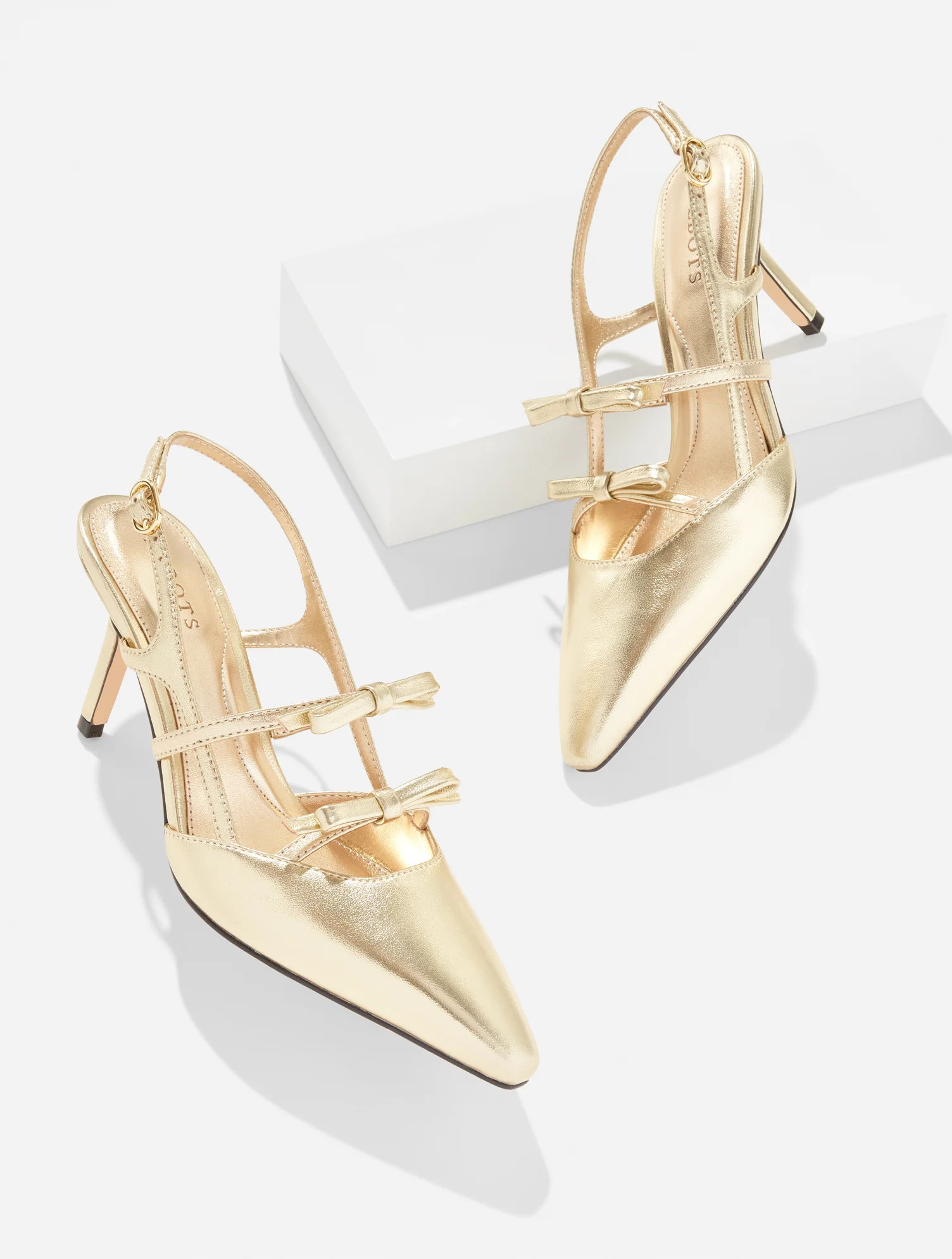 Libby Slingback Nappa Pumps - Metallic - Gold - 6 1/2 M Talbots | Talbots