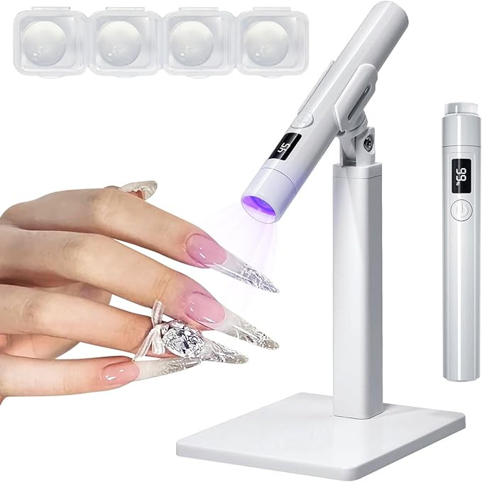Mini UV Light for Gel Nails: Rechargeable Handheld UV Nail Lamp with Magnetic Stand, Flash Cure L... | Amazon (US)