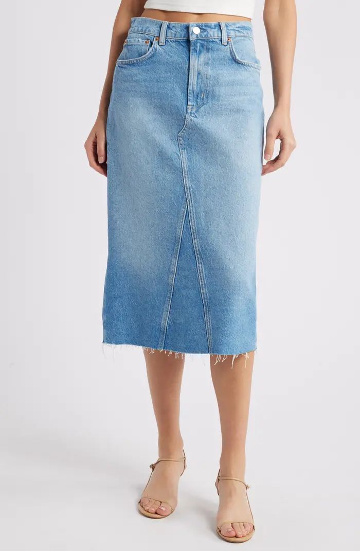 Highland Raw Hem Denim Skirt | Nordstrom