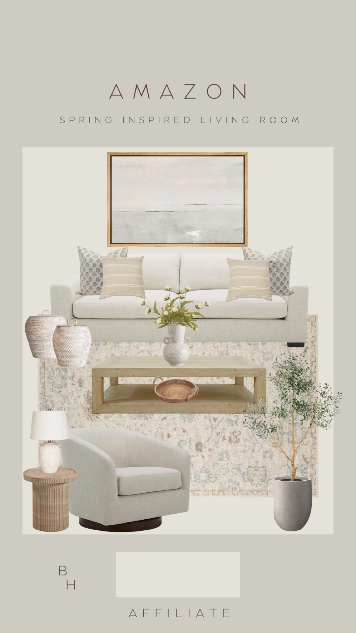 Amazon, spring inspired living room, living room decor, neutral rug, decor, cozy decor, accent chair, olive tree, neutral canvas art, neutral decor, upholstered sofa, spring pillows. 

#LTKhome #LTKSpringSale #LTKstyletip