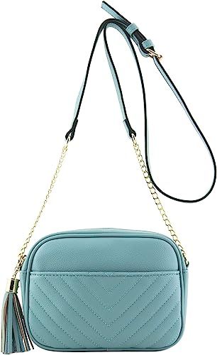 Chevron Quilted Crossbody Camera Bag with Tassel | Amazon (US)