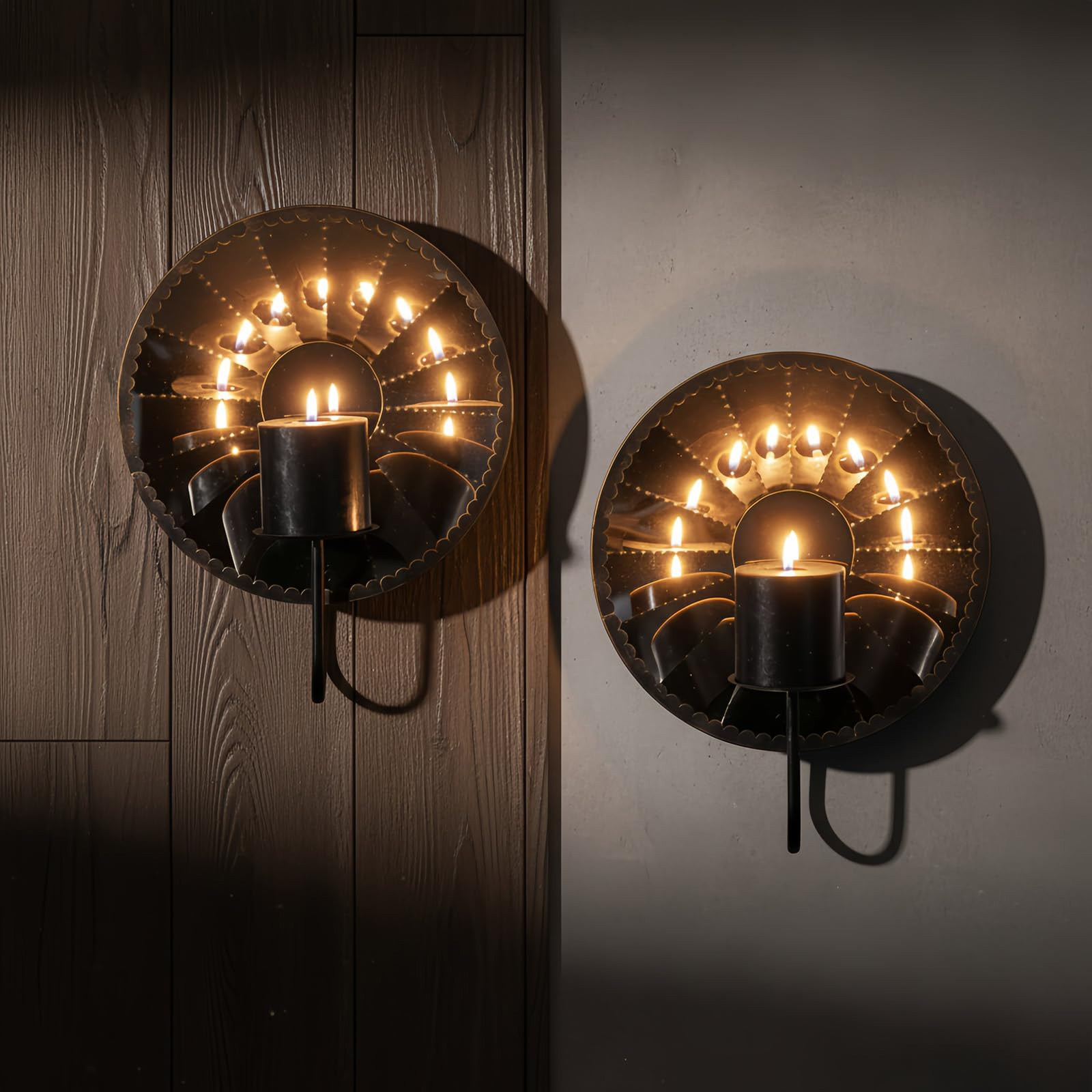 Candle Sconces,Wall Candle Holder Set of 2, Multi-Angle Light Reflection for Wall Decor Living Ro... | Amazon (US)